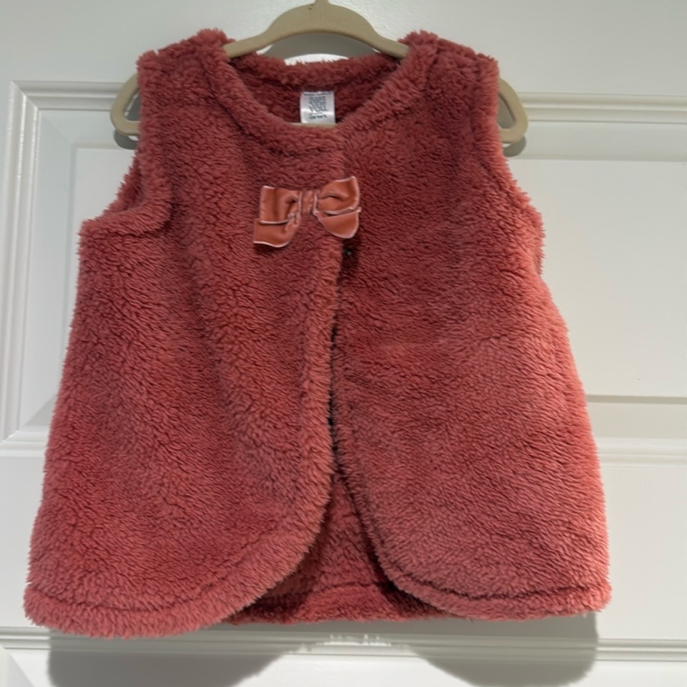 Pink fur vest 4T